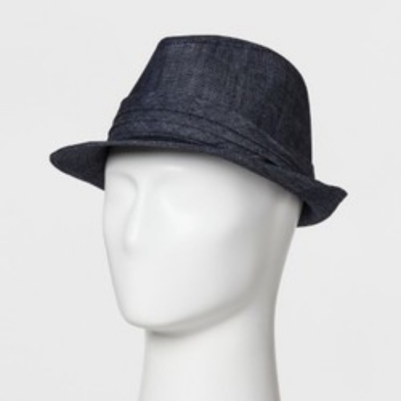 Mens Dark Chambray Fedora - Picture 1 of 1